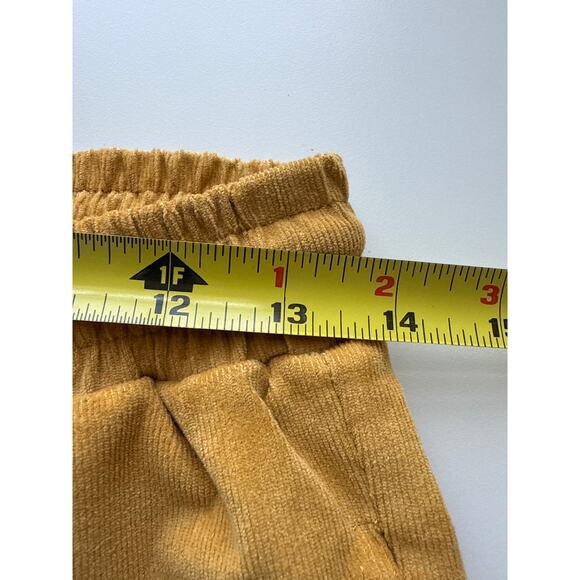 Lazy Oaf Golden Yellow Corduroy Wide Leg Sunshine Embroidered Pants Size 4 - Picture 6 of 9